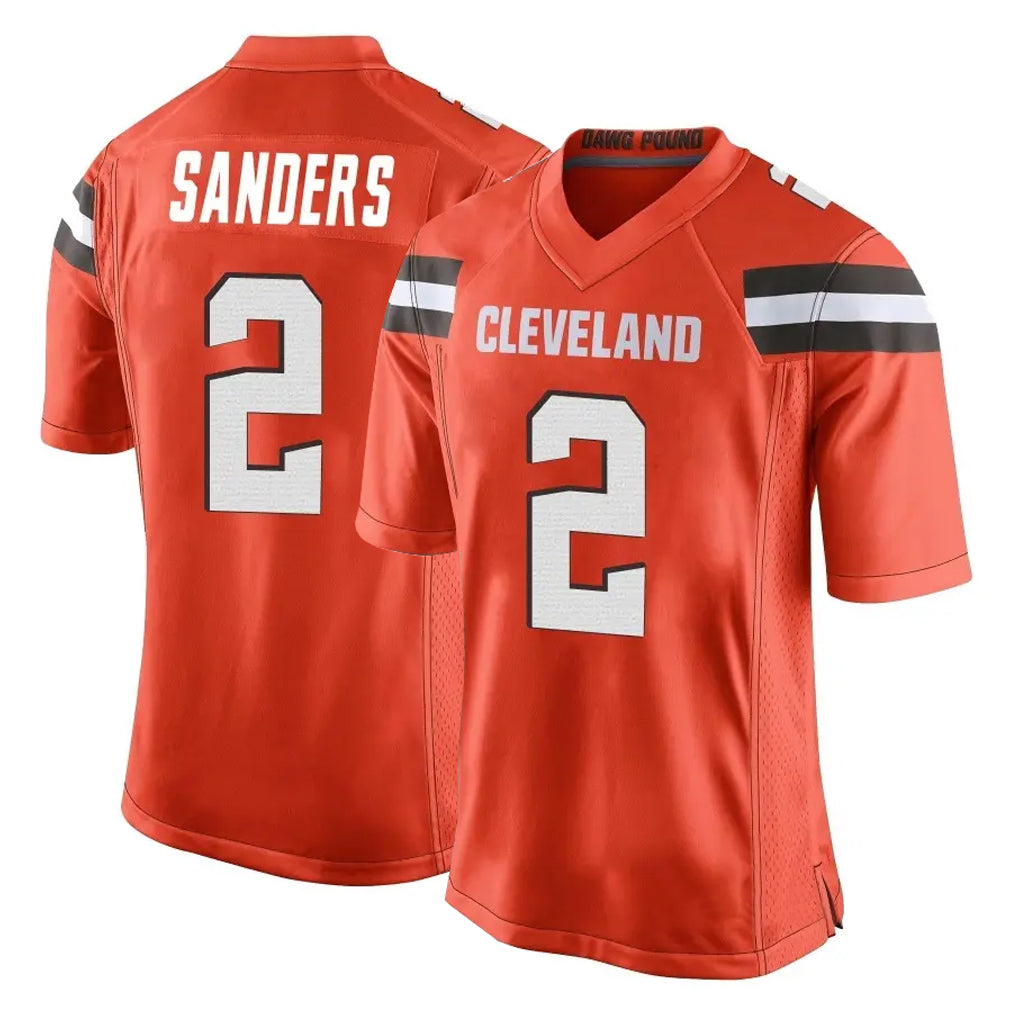 C.Browns #2 Shedeur Sanders Player Orange Home Game Ldoa Stitched Jerseys