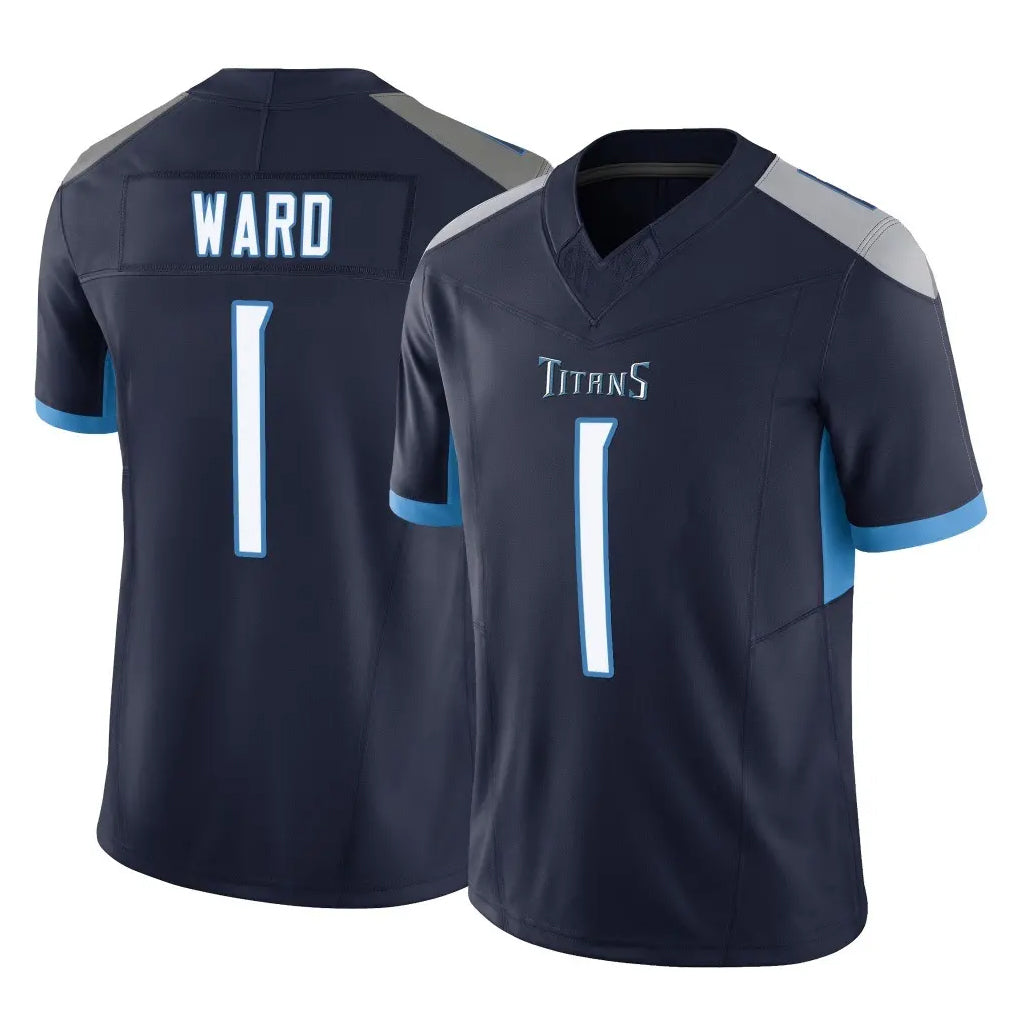 T.Titans #1 Cam Ward Player Navy Limited Vapor F.U.S.E. Home Game Ldoa Stitched Jerseys