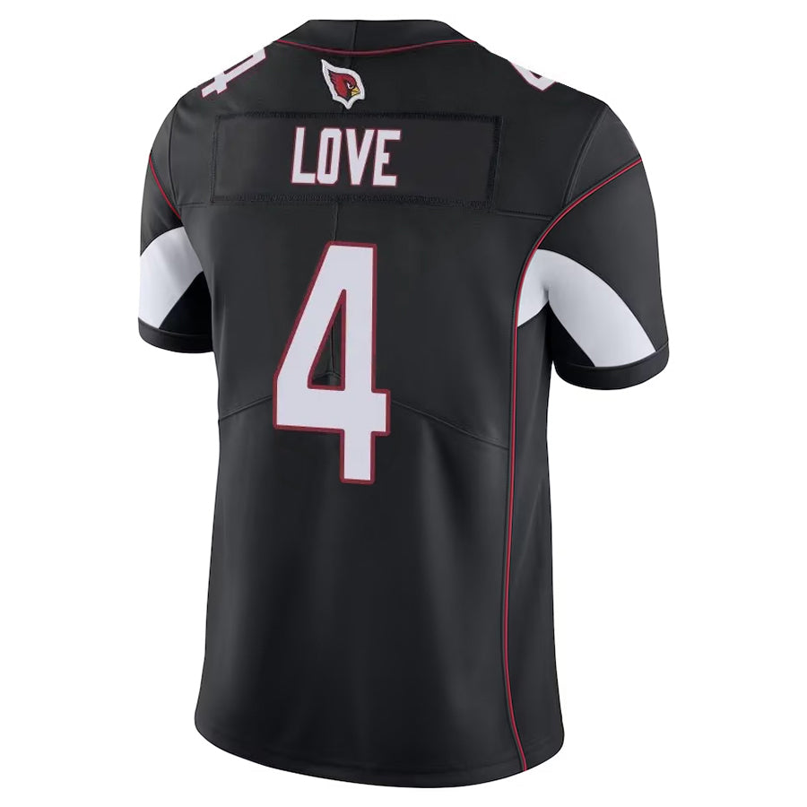 A.Cardinals #4 Jeremiyah Love Player Black Vapor Limited Home Game Ldoa Stitched Jerseys