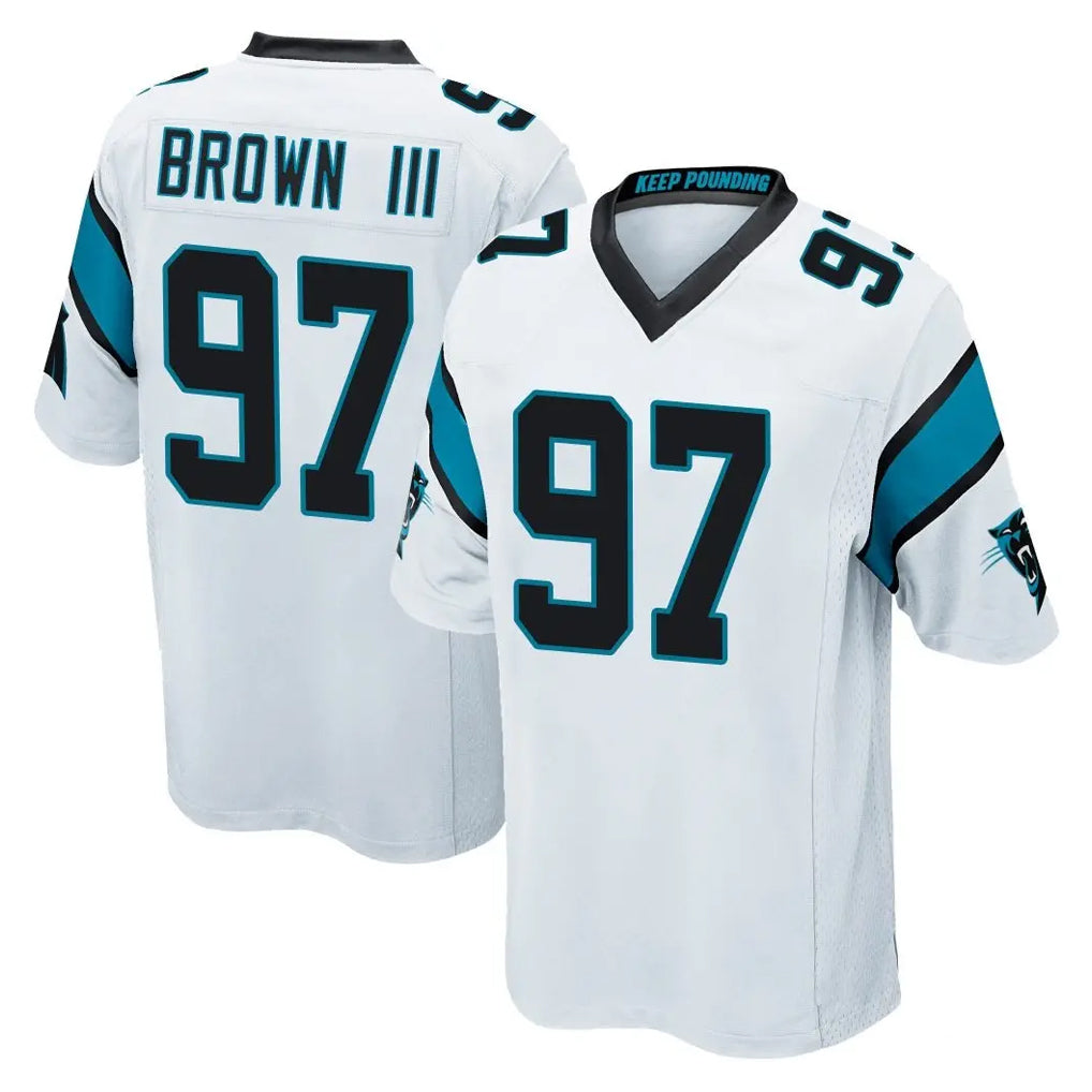 C.Panthers #97 Bobby Brown III Player White Game Ldoa Stitched Jerseys