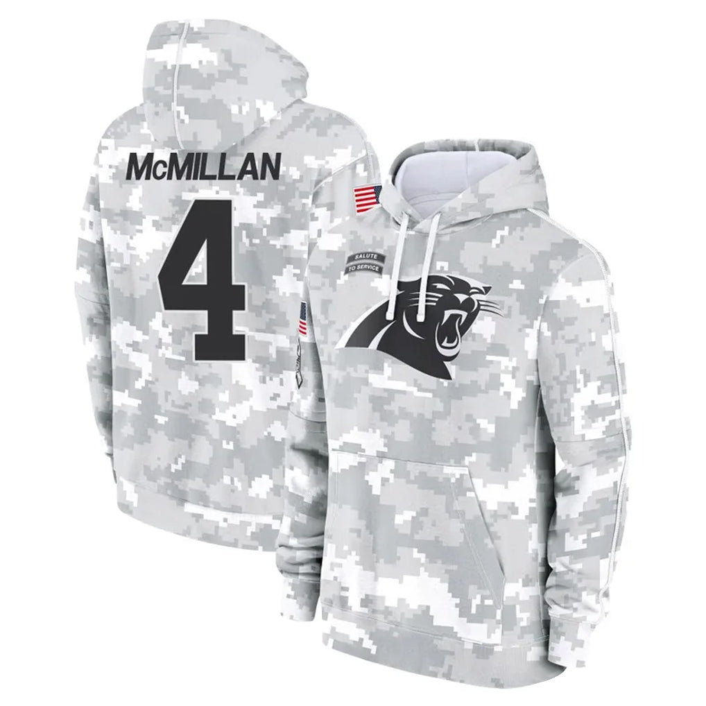 C.Panthers #4 Tetairoa McMillan Player Arctic Camo Salute to Service Pullover Hoodies Limited Game Ldoa Stitched Jerseys