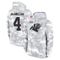 C.Panthers #4 Tetairoa McMillan Player Arctic Camo Salute to Service Pullover Hoodies Limited Game Ldoa Stitched Jerseys