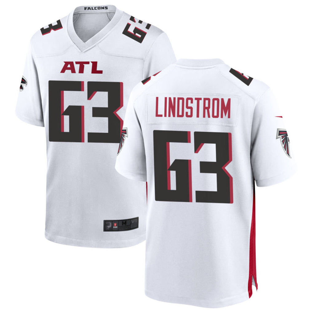 A.Falcons #63 Chris Lindstrom Player White Home Game Ldoa Stitched Jerseys