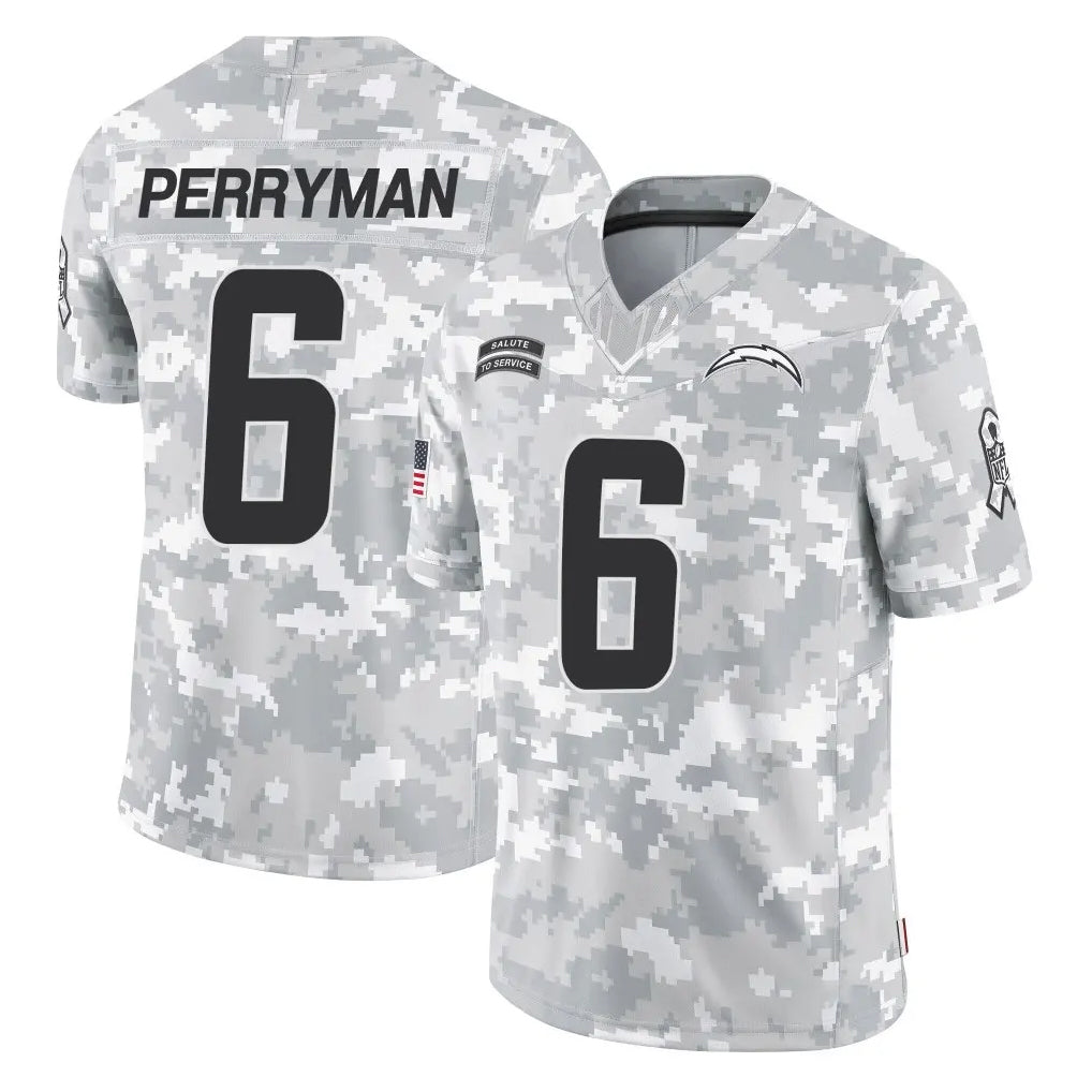LA.Chargers #6 Denzel Perryman Player Arctic Camo Salute To Service Limited Game Ldoa Stitched Jerseys