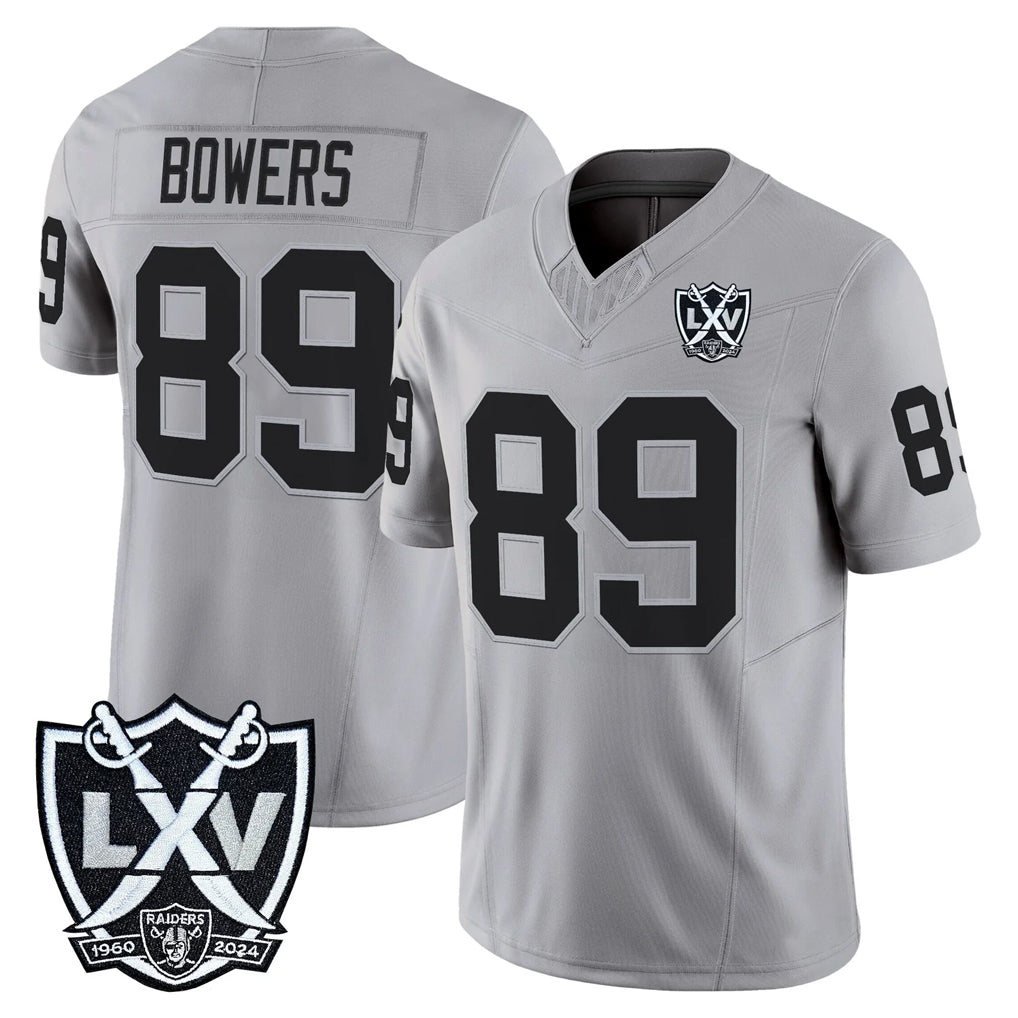 LV.Raiders #89 Brock Bowers Player Gray 2026 Vapor Limited Home Game Ldoa Stitched Jerseys