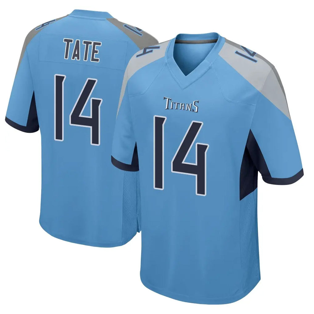T.Titans #14 Carnell Tate Player Light Blue Home Game Ldoa Stitched Jerseys