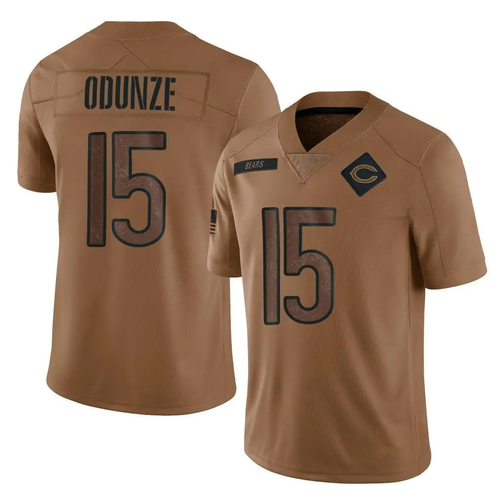 C.Bears #15 Rome Odunze Player Brown Salute to Service Limited Ldoa Stitched Jerseys