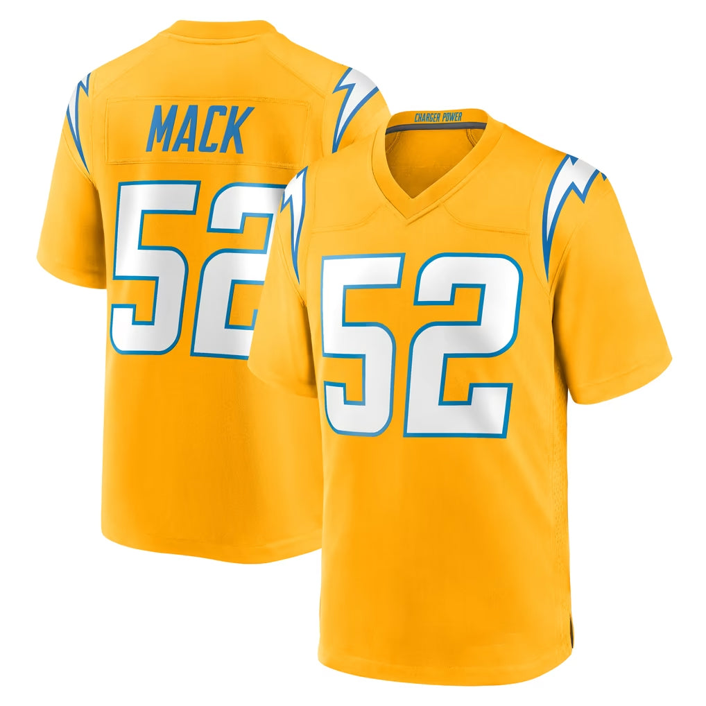 LA.Chargers #52 Khalil Mack Player Gold Home Game Ldoa Stitched Jerseys