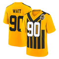 P.Steelers #90 T.J. Watt Player Gold Limited 1933 Throwback Home Game Ldoa Stitched Jerseys