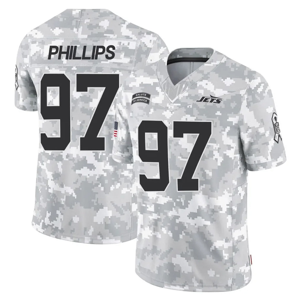 NY.Jets #97 Harrison Phillips Player Arctic Camo Salute to Service Limited Game Ldoa Stitched Jerseys