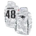 NE.Patriots #48 Namdi Obiazor Player Arctic Camo Salute to Service Pullover Hoodies Limited Game Ldoa Stitched Jerseys