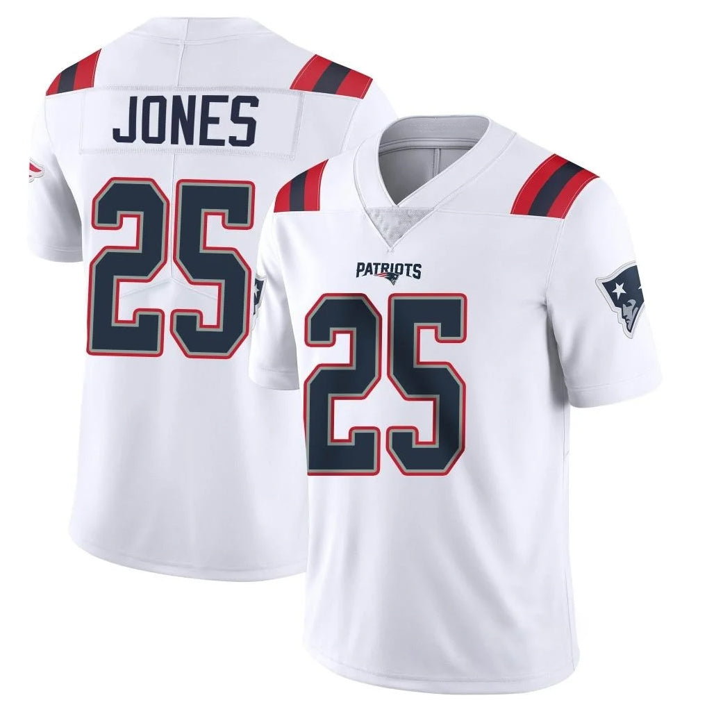 NE.Patriots #25 Marcus Jones Player White Vapor Untouchable Home Game Ldoa Stitched Jerseys