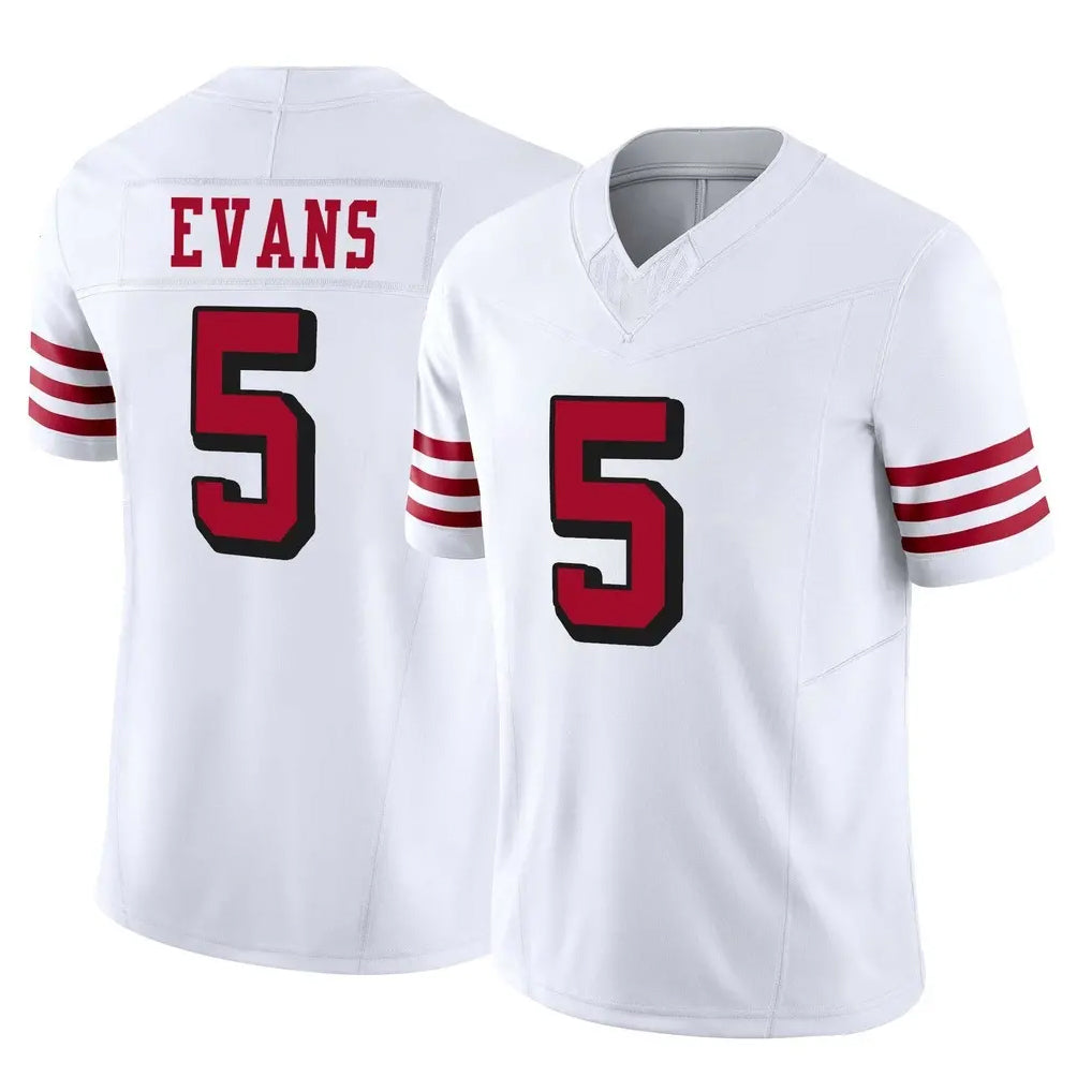 SF.49ers #5 Mike Evans Player White Limited Alternate Vapor F.U.S.E. Home Game Ldoa Stitched Jerseys
