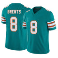 M.Dolphins #8 JuJu Brents Player Aqua Limited Alternate Vapor F.U.S.E. Home Game Ldoa Stitched Jerseys
