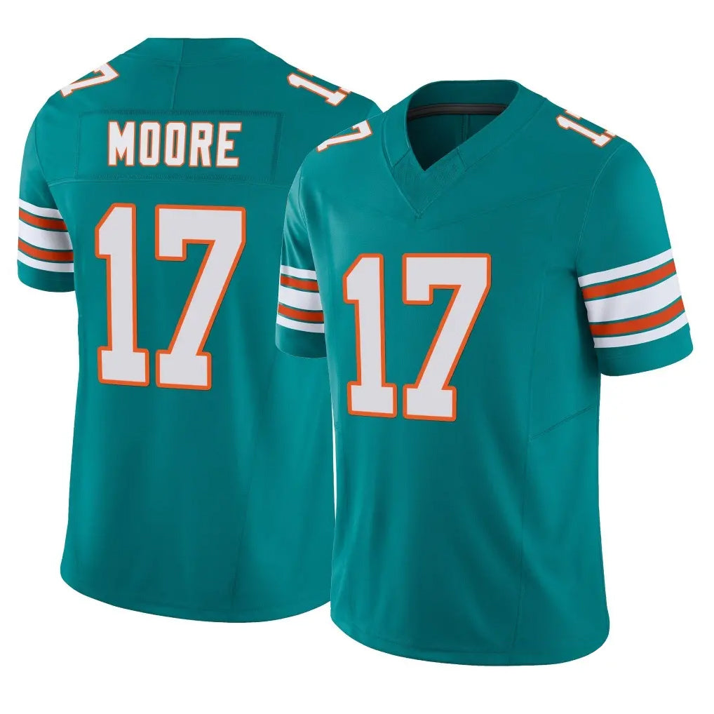 M.Dolphins #17 Trey Moore Player Aqua Limited Alternate Vapor F.U.S.E. Home Game Ldoa Stitched Jerseys