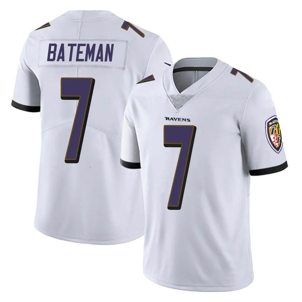 B.Ravens #7 Rashod Bateman Player White Vapor F.U.S.E. Limited Ldoa Stitched Jerseys