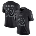 B.Ravens #52 Ray Lewis Player Black RFLCTV Limited Ldoa Stitched Jerseys
