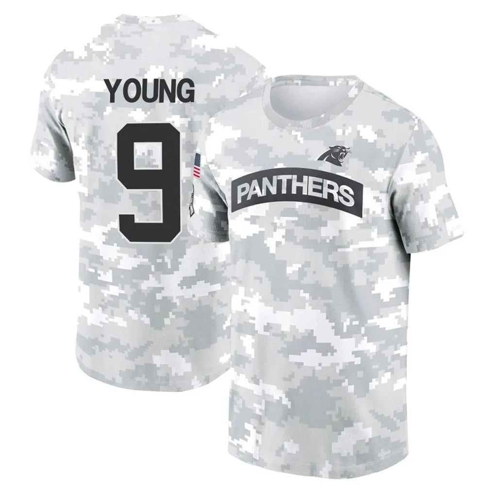 C.Panthers #9 Bryce Young Player Arctic Camo Salute to Service T-Shirt Hoodies Ldoa Stitched Jerseys