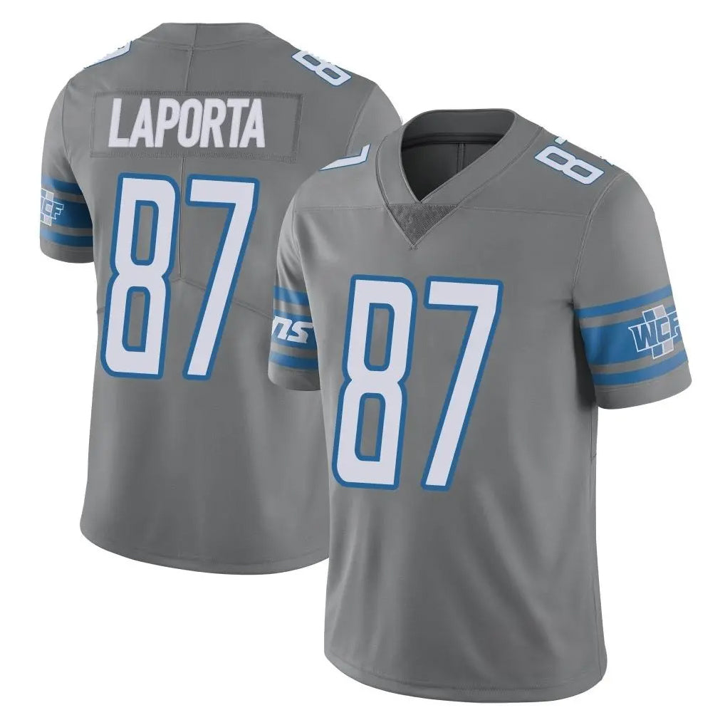 D.Lions #87 Sam LaPorta Player Gray Vapor Untouchable Limited Home Game Ldoa Stitched Jerseys