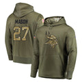 M.Vikings #27 Jordan Mason Player Olive Salute to Service Pullover Hoodies Home Game Ldoa Stitched Jerseys