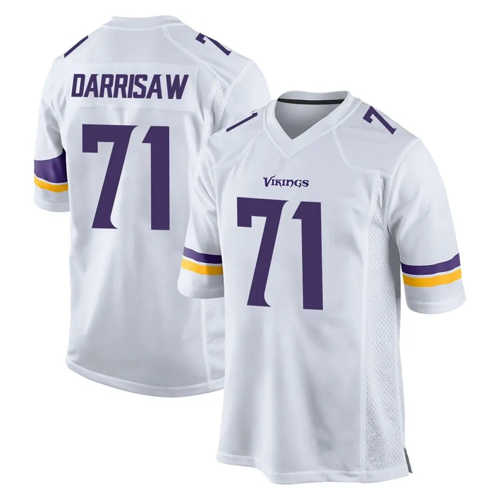 M.Vikings #71 Christian Darrisaw Player White Home Game Ldoa Stitched Jerseys