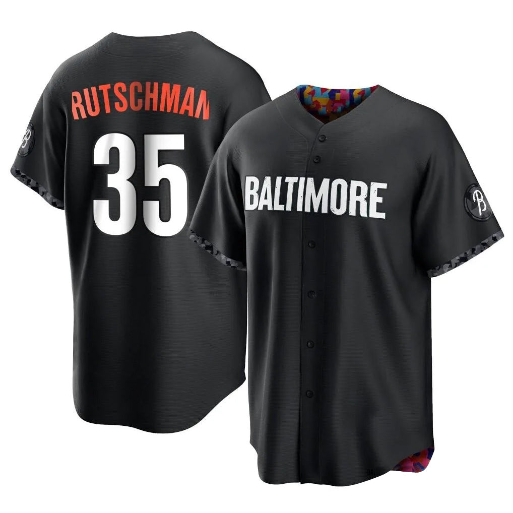 B.Orioles #35 Adley Rutschman Player Black City Connect Home Game Ldoa Stitched Jerseys