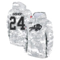 B.Bills #24 Cole Bishop Player Arctic Camo Salute to Service Hoodies Limited Ldoa Stitched Jerseys