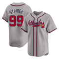 A.Braves #99 Spencer Strider Player Gray Limited Home Game Ldoa Stitched Jerseys