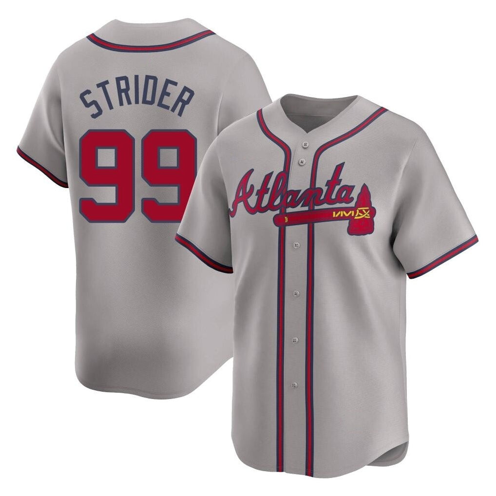 A.Braves #99 Spencer Strider Player Gray Limited Home Game Ldoa Stitched Jerseys