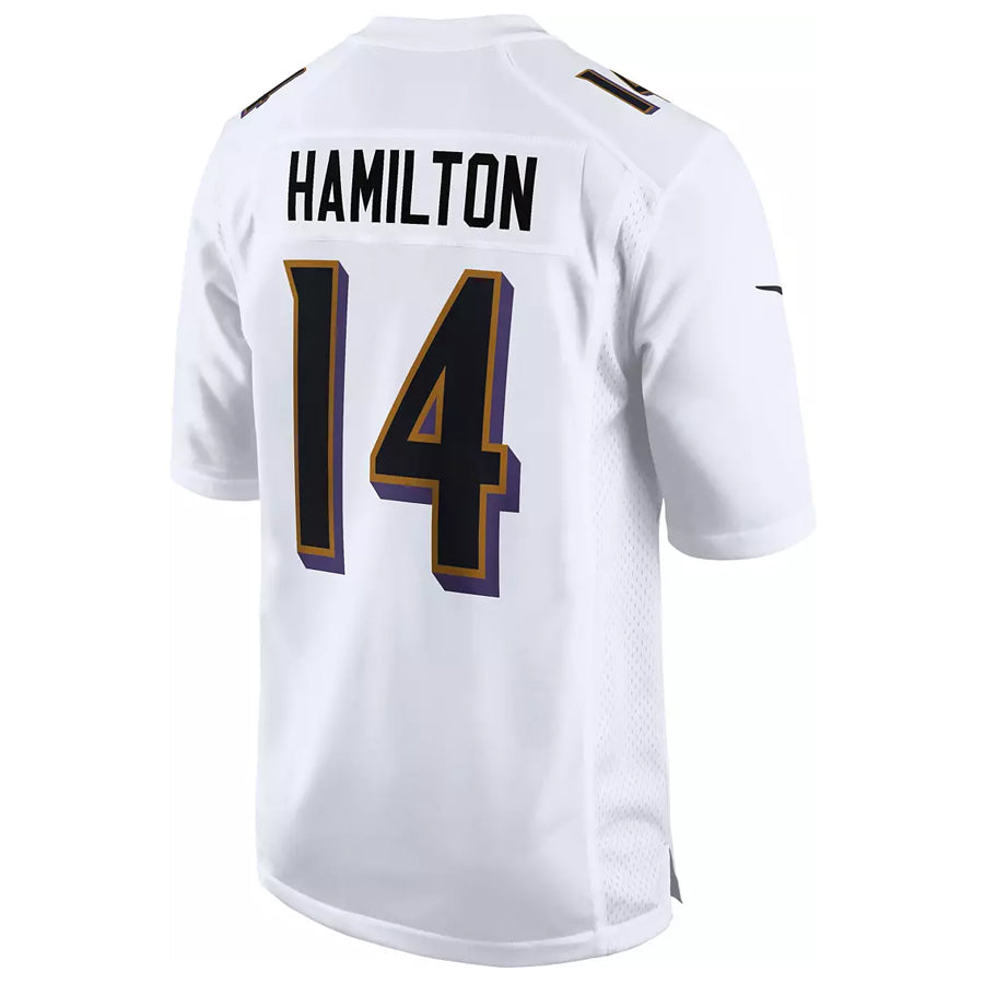 B.Ravens #14 Kyle Hamilton Player White Fashion Home Game Ldoa Stitched Jerseys