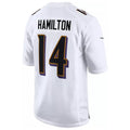 B.Ravens #14 Kyle Hamilton Player White Fashion Home Game Ldoa Stitched Jerseys