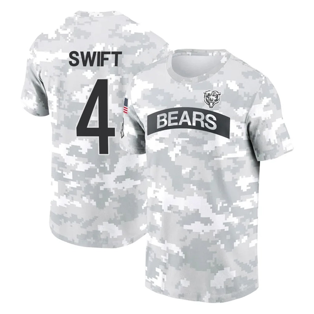 C.Bears #4 D'Andre Swift Player Arctic Camo Salute to Service Performance T-Shirt Limited Ldoa Stitched Jerseys