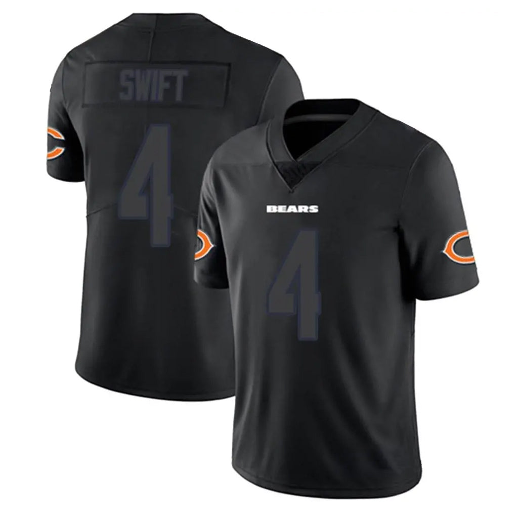 C.Bears #4 D'Andre Swift Player Black Impact Limited Game Ldoa Stitched Jerseys