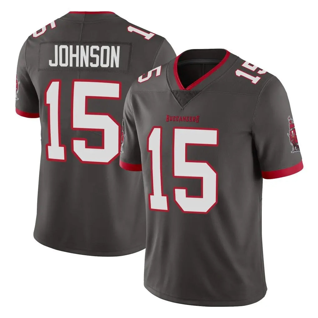 TB.Buccaneers #15 Tez Johnson Player Pewter Limited Alternate Vapor Home Game Ldoa Stitched Jerseys