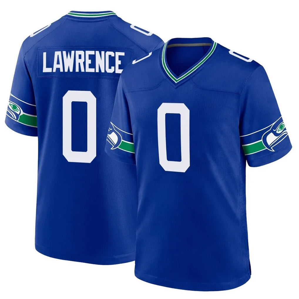 S.Seahawks #0 DeMarcus Lawrence Player Royal Throwback Home Game Ldoa Stitched Jerseys