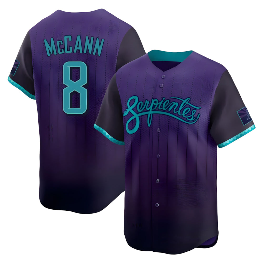 A.Diamondbacks #8 James McCann Player Purple City Connect Limited Home Game Ldoa Stitched Jerseys