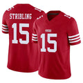 SF.49ers #15 De'Zhaun Stribling Player Red Limited Vapor F.U.S.E. Home Game Ldoa Stitched Jerseys