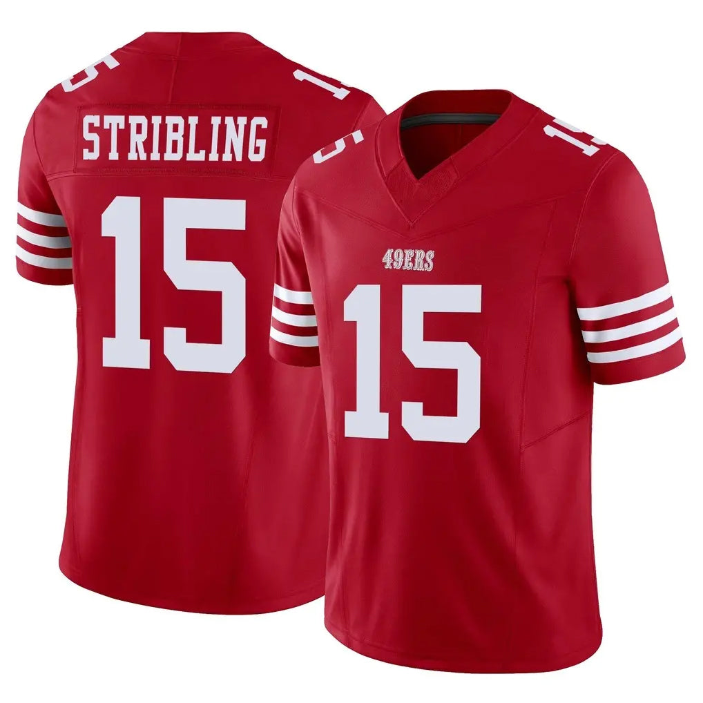 SF.49ers #15 De'Zhaun Stribling Player Red Limited Vapor F.U.S.E. Home Game Ldoa Stitched Jerseys