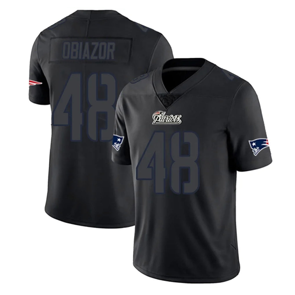 NE.Patriots #48 Namdi Obiazor Player Black Impact LImited Home Game Ldoa Stitched Jerseys