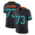 M.Dolphins #73 Austin Jackson Player Black Limited Pitch Rivalries Collection Home Game Ldoa Stitched Jerseys