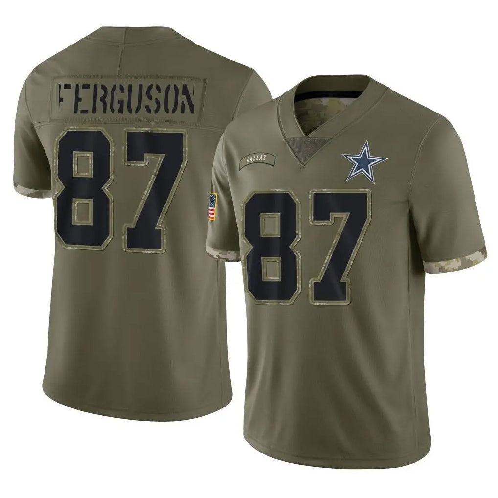 D.Cowboys #87 Jake Ferguson Player Olive Salute to Service Limited Game Ldoa Stitched Jerseys