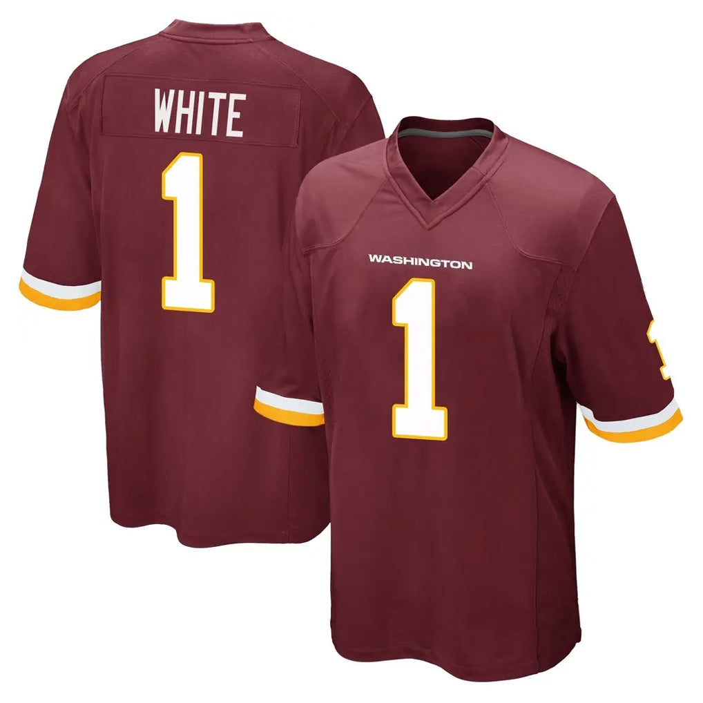 W.Commanders #1 Rachaad White Player Burgundy Team Color Home Game Ldoa Stitched Jerseys