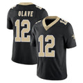 NO.Saints #12 Chris Olave Player Black Limited Vapor Untouchable Home Game Ldoa Stitched Jerseys