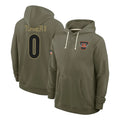 C.Bengals #0 DJ Turner II Player Olive Salute to Service Pullover Hoodies Limited Ldoa Stitched Jerseys