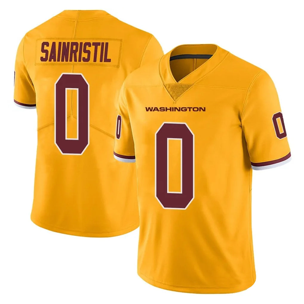 W.Commanders #0 Mike Sainristil Player Gold Limited Color Rush Home Game Ldoa Stitched Jerseys