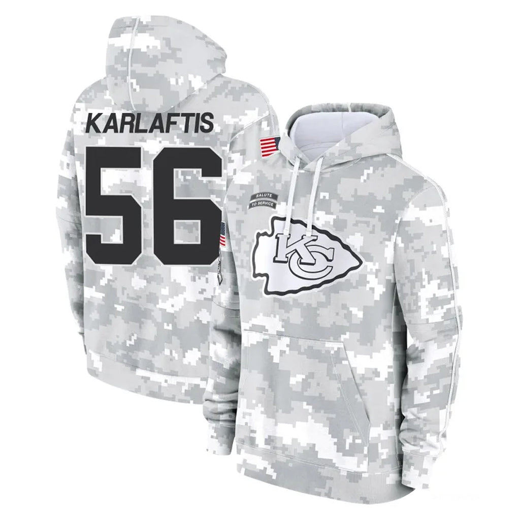 KC.Chiefs #56 George Karlaftis Player Arctic Camo Salute to Service Hoodies Limited Game Ldoa Stitched Jerseys