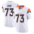 D.Broncos #73 Frank Crum Player White Limited Vapor F.U.S.E. Home Game Ldoa Stitched Jerseys