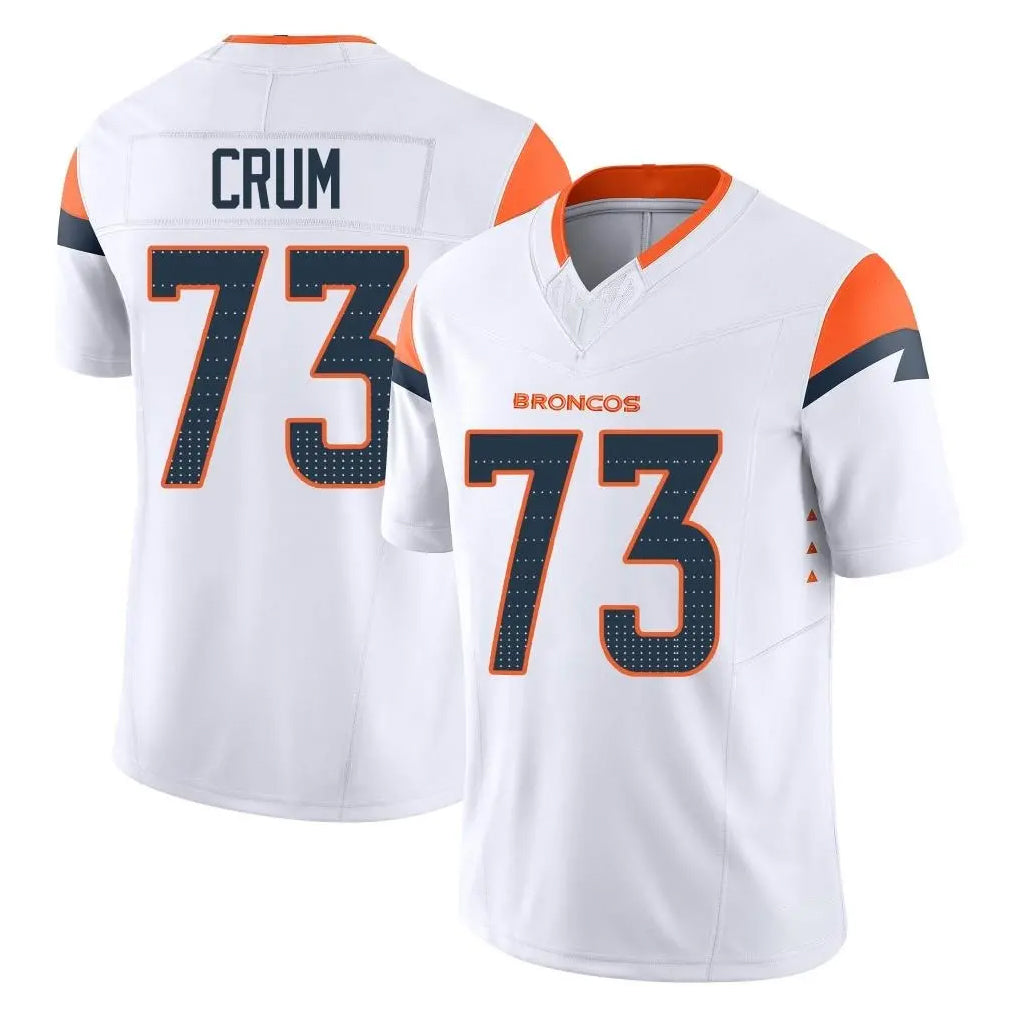 D.Broncos #73 Frank Crum Player White Limited Vapor F.U.S.E. Home Game Ldoa Stitched Jerseys