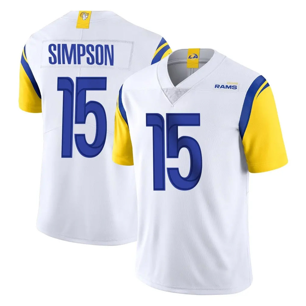 LA.Rams #15 Ty Simpson Player White Limited Vapor Untouchable Home Game Ldoa Stitched Jerseys