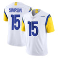LA.Rams #15 Ty Simpson Player White Limited Vapor Untouchable Home Game Ldoa Stitched Jerseys